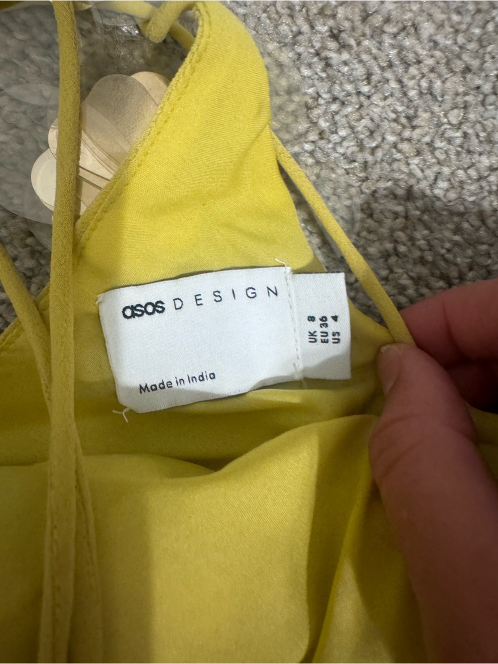 ASOS DESIGN 3D floral sequin cami mini dress in yellow - Picture 2 of 8